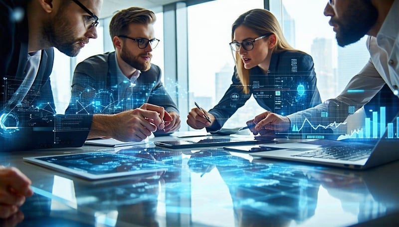 ICT consultants collaborating on a business solution at Winston Wolf Consulting ICT consultants collaborating on a business solution at Winston Wolf Consulting